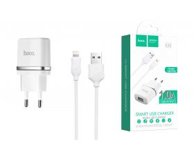 Сетевое зарядное устройство USB + кабель Lightning HOCO C11 1000 mAh(белый) Сетевое зарядное устройство USB + кабель Lightning HOCO C11 1000 mAh(белый)