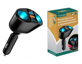 Разветвитель авто TDS TS-CAU68А (2 гнезда + USB + QC3.0) Разветвитель авто TDS TS-CAU68А (2 гнезда + USB + QC3.0)
