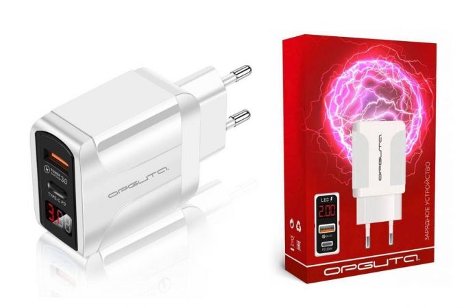 Сетевое зарядное устройство USB Орбита OT-APU54 PD+QC3.0, 4000mA (белый) Сетевое зарядное устройство USB Орбита OT-APU54 PD+QC3.0, 4000mA (белый)