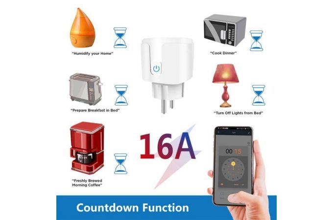 Умная розетка Орбита OT-HOS07 (1 гнездо,16А,Wi-Fi) Умная розетка Орбита OT-HOS07 (1 гнездо,16А,Wi-Fi)