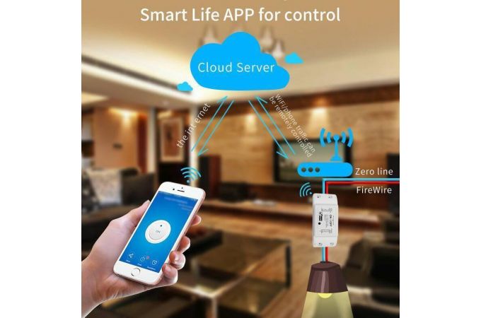 Умное реле (Орбита OT-HOS09 1 канал,10А, Wi-Fi) Умное реле (Орбита OT-HOS09 1 канал,10А, Wi-Fi)