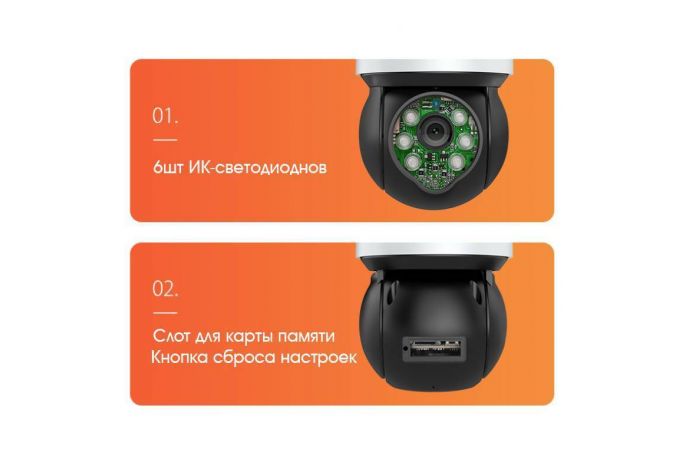 Видеокамера IP 4G Орбита OT-VNI50 (2688*1520, 4Mpix, 3,6мм, пластик)