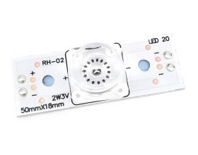 Подсветка для телевизоров, универсальная (один диод с рассеивателем) RH-02 2W 3V 50x18 мм Подсветка для телевизоров, универсальная (один диод с рассеивателем) RH-02 2W 3V 50x18 мм