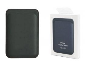 Кармашек визитница на телефона магнитный для MagSafe App wallet с анимацией в цвет (or.) (темно-зелёный)