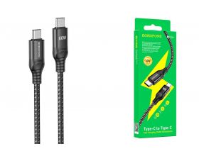 Кабель USB Type-C - USB Type-C BOROFONE BX56, PD60W (черный) 1м Кабель USB Type-C - USB Type-C BOROFONE BX56, PD60W (черный) 1м