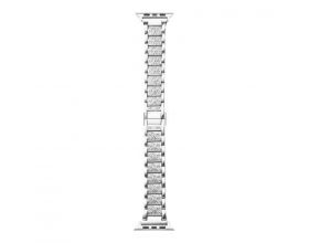 Ремешок для Apple Watch 38/40/41 mm AA металлический (со стразами, белый)