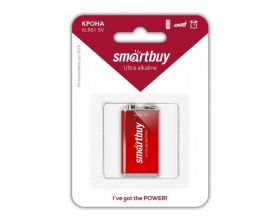 Батарейка алкалиновая Крона Smartbuy 6LR61/1B (12/240)  (SBBA-9V01B) Батарейка алкалиновая Крона Smartbuy 6LR61/1B (12/240)  (SBBA-9V01B)