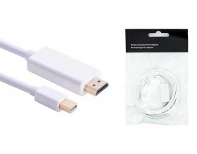 Кабель DisplayPort miniDP - HDMI (папа - папа) 3 м белый (V1.4) Кабель DisplayPort miniDP - HDMI (папа - папа) 3 м белый (V1.4)