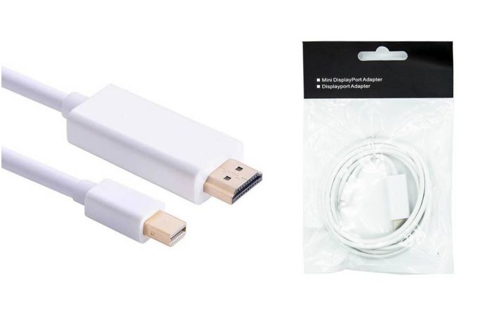 Кабель DisplayPort miniDP - HDMI (папа - папа) 1,8 м белый (V1.4) Кабель DisplayPort miniDP - HDMI (папа - папа) 1,8 м белый (V1.4)