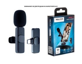 Микрофон беспроводной петличка WALKER WRM-51, Type-C, черный Микрофон беспроводной петличка WALKER WRM-51, Type-C, черный