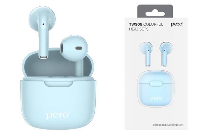 Bluetooth наушники Pero TWS05 Colorful голубые Bluetooth наушники Pero TWS05 Colorful голубые
