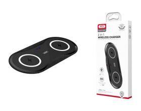 Беспроводное зарядное устройство 2 в 1 XO WX025 20W 2 in 1  Desktop Wireles  Charger (Can charge two mobile phones at the same time) (Чёрный)