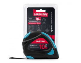 Рулетка измерительная, 10мх25мм, прорезиненный корпус, 2 фиксатора,  усиленный зацеп, Smartbuy Tools/48 Рулетка измерительная, 10мх25мм, прорезиненный корпус, 2 фиксатора,  усиленный зацеп, Smartbuy Tools/48