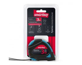 Рулетка измерительная, 3мх19мм, прорезиненный корпус, 2 фиксатора,  усиленный зацеп, Smartbuy Tools/96 Рулетка измерительная, 3мх19мм, прорезиненный корпус, 2 фиксатора,  усиленный зацеп, Smartbuy Tools/96