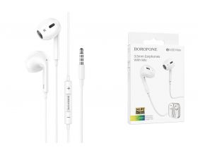 Наушники вакуумные проводные BOROFONE BM30 Max Acoustic (белый)