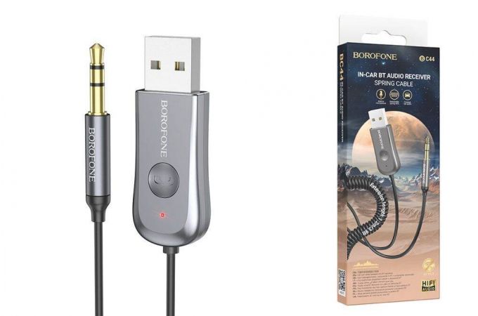 Bluetooth адаптер для автомагнитолы BOROFONE BC44 Bluetooth Car Receiver c AUX 3.5 mm входом (кабель) Bluetooth адаптер для автомагнитолы BOROFONE BC44 Bluetooth Car Receiver c AUX 3.5 mm входом (кабель)