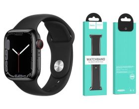 Ремешок для Apple Watch HOCO WA01 Классический спортивный силиконовый ремешок Flexible series (42-49 мм, черный)