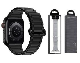 Ремешок для Apple Watch HOCO WA06 Flexible series military pattern magnetic silicone strap (38-41 мм, black)