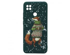 Чехол для Xiaomi Redmi 9A (темно-зеленый) новогодний лис Чехол для Xiaomi Redmi 9A (темно-зеленый) новогодний лис