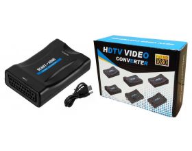 Конвертер переходник SCART - HDMI (мама - мама) черный