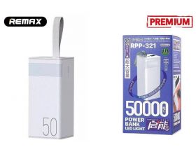 Универсальный дополнительный аккумулятор Power Bank REMAX RPP-321 50000mah Chinen series 20W+22.5W Fast charging LED Light (50000 mAh) (белый) Универсальный дополнительный аккумулятор Power Bank REMAX RPP-321 50000mah Chinen series 20W+22.5W Fast charging LED Light (50000 mAh) (белый)