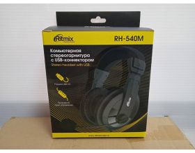 Наушники мониторные проводные Ritmix rh-540M (черный) (УЦЕНКА! ПОСЛЕ РЕМОНТА)