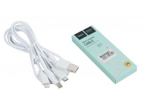Кабель USB 3 в 1 HOCO X1 lightning/Micro/Type-C (белый) 1м Кабель USB 3 в 1 HOCO X1 lightning/Micro/Type-C (белый) 1м