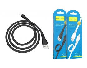 Кабель USB - Lightning HOCO X40, 2,4A (черный) 1м Кабель USB - Lightning HOCO X40, 2,4A (черный) 1м