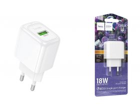 Сетевое зарядное устройство USB HOCO CS52A Surplus single-port QC3.0 (белый) Сетевое зарядное устройство USB HOCO CS52A Surplus single-port QC3.0 (белый)