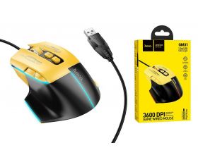 Мышь проводная НОСО GM31 Overlord luminous gaming wired mouse (черно-желтый) Мышь проводная НОСО GM31 Overlord luminous gaming wired mouse (черно-желтый)
