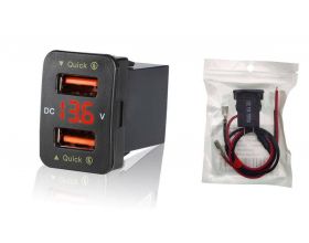 Автомобильное зарядное устройство АЗУ USB TDS TS-CAU56 врезной (черный, дисплей красный) Автомобильное зарядное устройство АЗУ USB TDS TS-CAU56 врезной (черный, дисплей красный)