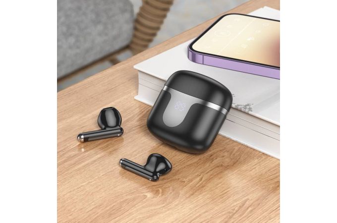 Наушники вакуумные беспроводные HOCO EQ7 Snowflake true wireless BT headset (фиолетовый) Наушники вакуумные беспроводные HOCO EQ7 Snowflake true wireless BT headset (фиолетовый)