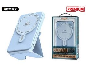 Универсальный дополнительный аккумулятор Power Bank Remax RPP-578 pro 15W magnetic wireless с подставкой (6000 mAh) (голубой) Универсальный дополнительный аккумулятор Power Bank Remax RPP-578 pro 15W magnetic wireless с подставкой (6000 mAh) (голубой)
