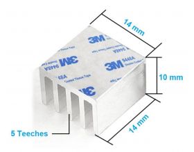 Аллюминиевый радиатор 14х14х10 мм с термоскотчем 3M 9448A Аллюминиевый радиатор 14х14х10 мм с термоскотчем 3M 9448A