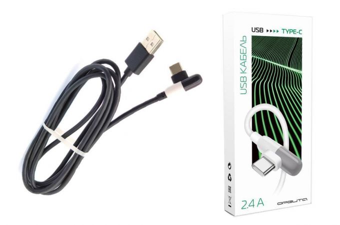 Кабель USB - USB Type-C Орбита OT-SMT28 4A (черный) 1м (угловой) Кабель USB - USB Type-C Орбита OT-SMT28 4A (черный) 1м (угловой)