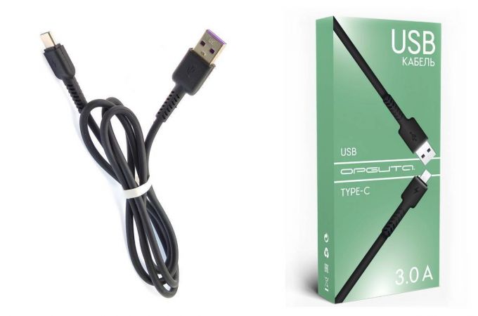 Кабель USB - USB Type-C Орбита OT-SMT27 3A (черный) 1м Кабель USB - USB Type-C Орбита OT-SMT27 3A (черный) 1м