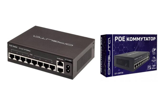 Коммутатор POE Орбита OT-VNP36 (8poe+2lan порта) Коммутатор POE Орбита OT-VNP36 (8poe+2lan порта)