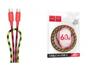 Кабель USB Type-C - USB Type-C HOCO X116 Meridian 60W (красный градиент) 1м Кабель USB Type-C - USB Type-C HOCO X116 Meridian 60W (красный градиент) 1м