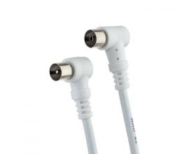 Кабель антенный ТВ PERFEO вилка - ТВ розетка, угловой, длина 2м (T5102) (белый) Кабель антенный ТВ PERFEO вилка - ТВ розетка, угловой, длина 2м (T5102) (белый)