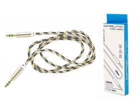 Кабель аудио AUX Орбита OT-AVC28 Золотой (Джек 3,5 мм на Джек 3,5 мм) AUX 1м