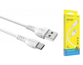 Кабель USB - USB Type-C BOROFONE BX51, 3A (белый) 1м Кабель USB - USB Type-C BOROFONE BX51, 3A (белый) 1м