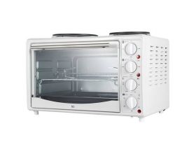Электрическая печь BQ EO3003WGP белая 1400 Вт, 30 л, таймер, вертел, 2 конфорки