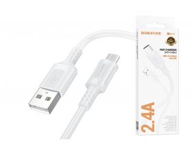 Кабель USB - MicroUSB BOROFONE BX111 2,4A (белый) 1м Кабель USB - MicroUSB BOROFONE BX111 2,4A (белый) 1м