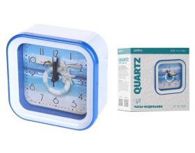 Часы-будильник Perfeo Quartz "PF-TC-006", квадратные 10*10 см, спасат. круг Часы-будильник Perfeo Quartz "PF-TC-006", квадратные 10*10 см, спасат. круг