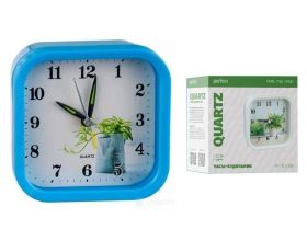 Часы-будильник Perfeo Quartz "PF-TC-008", квадратные 9,5*9,5 см, синие Часы-будильник Perfeo Quartz "PF-TC-008", квадратные 9,5*9,5 см, синие
