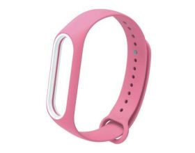 Ремешок силиконовый для XIAOMI MI Band 5  2 цвета розовый-белый Ремешок силиконовый для XIAOMI MI Band 5  2 цвета розовый-белый