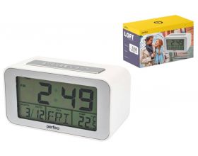 Часы-будильник Perfeo "Loft", серебряный/белый, (PF-S2032) Часы-будильник Perfeo "Loft", серебряный/белый, (PF-S2032)