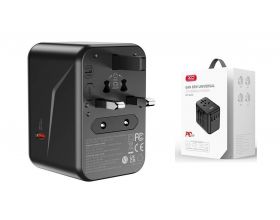 Сетевое зарядное устройство USB + 3USB-C XO WL22 65W GaN Universal Travel Charging charger (1AC+3USB-C+USB-A) Black Сетевое зарядное устройство USB + 3USB-C XO WL22 65W GaN Universal Travel Charging charger (1AC+3USB-C+USB-A) Black