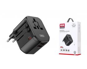 Сетевое зарядное устройство 2USB + USB-C XO WL13 20W Universal Travel Charging Black Сетевое зарядное устройство 2USB + USB-C XO WL13 20W Universal Travel Charging Black