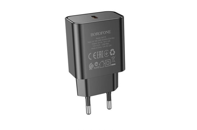 Сетевое зарядное устройство USB-C BOROFONE BA71A PD 20W (черный) Сетевое зарядное устройство USB-C BOROFONE BA71A PD 20W (черный)